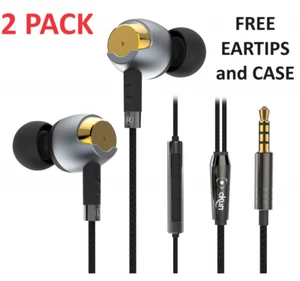 2er Pack Ohrhörer, In-Ear Kopfhörer 3,5 mm Klinke Kabelgebunden Ohrhörer Geräuschisolierend - Bild 1 von 8