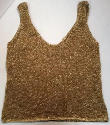 Regata Ann Caron By Annette Pyes dourada cintilante sem mangas GnuFashion - Imagem 1 de 4