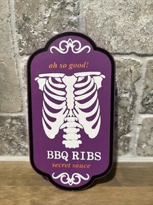 Halloween wood Painted Plaque OH SO GOOD! BBQ RIBS SECRET SAUCE New 5” X 2.5” - Picture 1 of 2