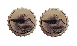 Beer Bottle Caps - Bird - 1 Pair - Picture 1 of 1