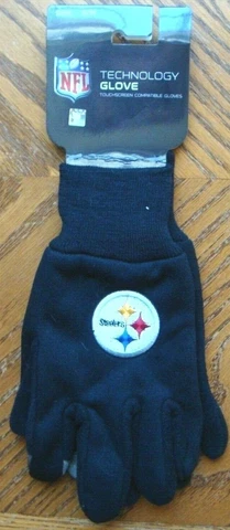 PITTSBURGH STEELERS  *NEW*  NFL Technology Gloves -S/M  *NEVER USED*  W/TAGS Cover