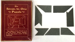 Vintage SEVEN-TO-ONE PUZZLE - DISSECTED LETTER PUZZLE - Tangram Variant - Picture 1 of 8