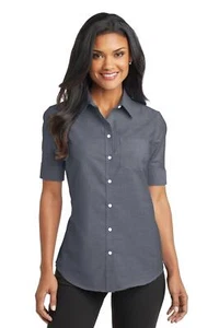 3 Pack Of Port Authority L659 Women's Cotton/Polyester SuperPro Oxford Shirt - Picture 1 of 5
