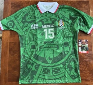 Mexico 1998 ABA Sports XL Jersey Autograph Luis Hernandez 15 Size Extra Large - Picture 1 of 9