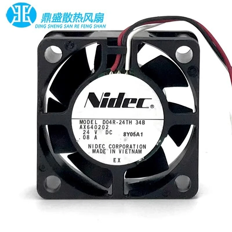 Nidec D04R-24TH 34B 4015 DC24V 0.08A 4CM 3-Pin Inverter Cooling Fan - Image 1 of 4
