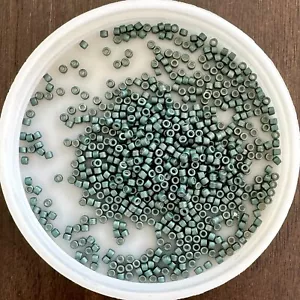 11/0 MIYUKI Seed Beads, Delica, Galvanised Matt Dark Aqua (DB1172), 5g - Picture 1 of 1