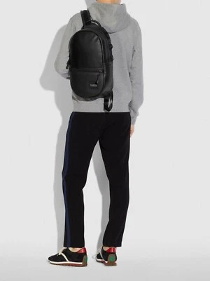 COACH Pacer Leather Backpack/Racksack, Black (78830 JIBLK) Mens - Image 1 of 4