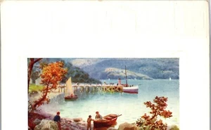 Vintage Tucks Postcard Scottish Art UPosted Tarbet Pier Loch Lomond  Oilette - Picture 1 of 3