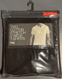 GAP Herren T-Shirt Baumwolle Stretch V-Ausschnitt Schwarz XL 2er Pack - Bild 1 von 1