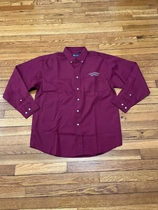 Quinnipiac University Mens Button Down Shirt Size Medium Burgundy New NWT! - Picture 1 of 7