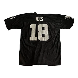 Oakland Raiders 2XL Randy Moss 18 Vintage NFL Trikot Herren Schwarz - Picture 1 of 9