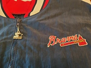 Vintage Atlanta Braves Starter Diamant Kollektion Herren XL, 1/4 Reißverschluss Pullover. MLB - Bild 1 von 10