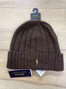 Polo Ralph Lauren Men's Skull Cap Beanie Winter Hat Dark Brown O/S NWT $59 - Picture 1 of 5