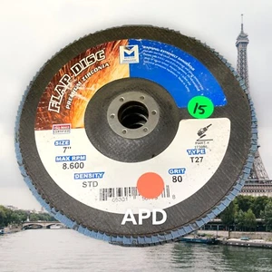 Lot of 15 Mercer 273080 7"x7/8" 80 Grit T27 Zirconia Flap Disc - Bild 1 von 1