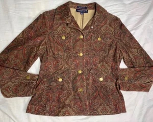 JONES NEW YORK PETITE Corduroy paisley jacket SIZE PS Jean coat - Picture 1 of 5