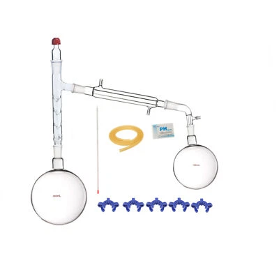 2000ml 24/29 Distillation Apparatus Lab Vacuum Distill Kit  Vigreux Column W/Arm - Image 1 of 3