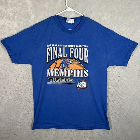A1 2008 Memphis Tigers Final Four NCAA T Shirt Adult Large Blue Basketball Mens Cover