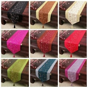 Table Runner Chinese Embroidery Retro Tablecloth Wedding Party Decor Modern - Picture 1 of 18