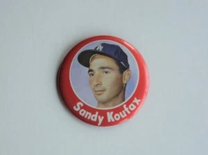 1965 Dodgers Sandy Koufax 3.5" Button Pin - - Picture 1 of 1