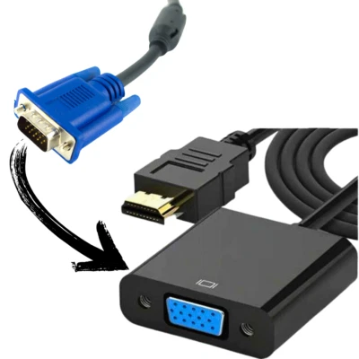 HDMI auf VGA Adapter Kabel Konverter Stecker FULL HD 1080p Video Laptop PC TV - Bild 1 von 3