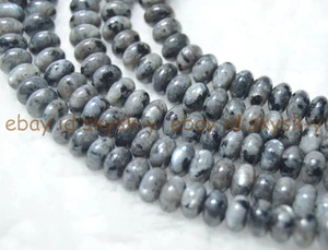 Natural 5x8mm Black Gray Labradorite Gems Rondelle Loose Spacer Bead 15" Strands - Picture 1 of 9