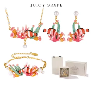 Jugosa uva piel dorada cobre base anillo pulsera collar broche océano pez payaso - Imagen 1 de 10