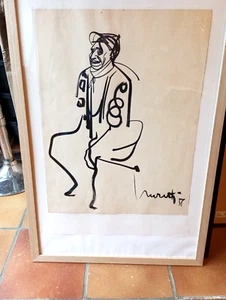 DESSIN ENCRE ORIGINAL RAYMOND MORETTI LE JOKEY - Picture 1 of 3
