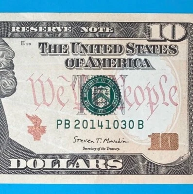 2014 October 30 (PB 20141030 B) BIRTHDAY Note $10 Ten Dollar Bill *AU* - Image 1 of 3