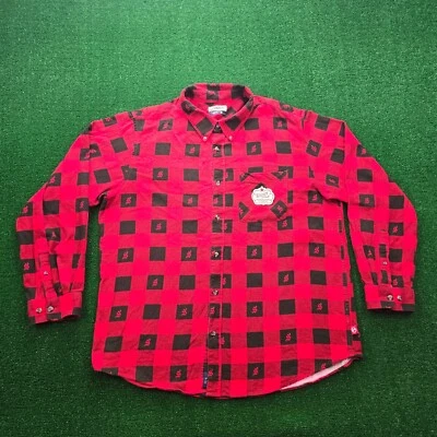 麦哲伦衬衫男式 XL/2XL 红色水牛格子法兰绒纽扣 Shiner Bock — 第 1/4 张图片