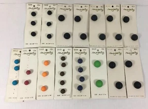 Vintage Majesty Buttons Black Green Navy Brown Orange Burgundy Blue [BIN A32] - Picture 1 of 4