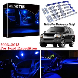 10x Blue LED Lights Interior Package kit For 2003-2013 Ford Expedition+Free Tool - Foto 1 di 12