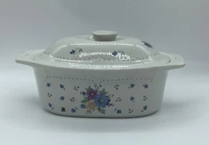 Provincial Bouquet Covered Oval Baking Dish with Flowers.  Good Condition - Picture 1 of 8