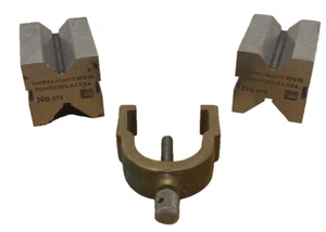 Brown & Sharpe #171 V-Block Hardened Set con 1 morsetto abbinato buone condizioni - Foto 1 di 14