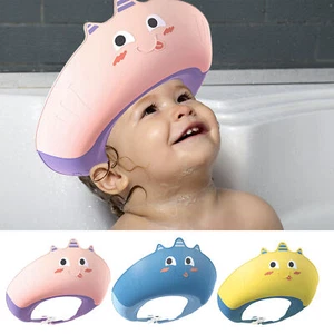 Adjustable Baby Shower Cap Baby Kids Bath Shampoo Shield Hat Wash Hair Hat - Picture 1 of 15