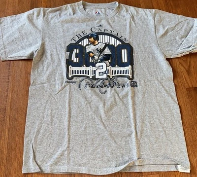 Мужская серая футболка New York Yankees Derek Jeter Majestic размер большой  - Изображение 1 из 4