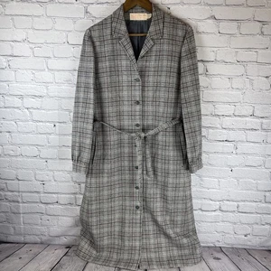 Vintage Pendleton Gürtel Mantel Damen kariert Schurwolle Trench Jacke Gr. 12 70er - Bild 1 von 15