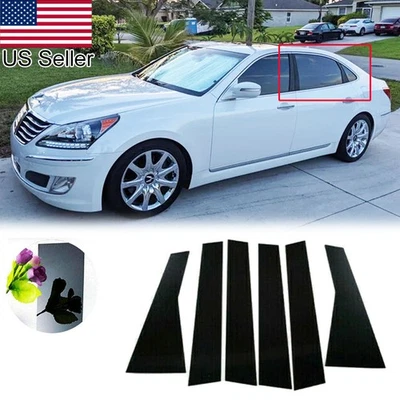 Для 2011-15 Hyundai Equus 6 шт глянцевые черные стойки стойки стойки отделка дверей чехлы - Изображение 1 из 4