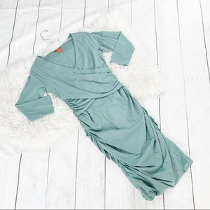 Vestido para mujer Sundance Eternal Compliment verde cuello en V acanalado talla pequeña - Imagen 1 de 5
