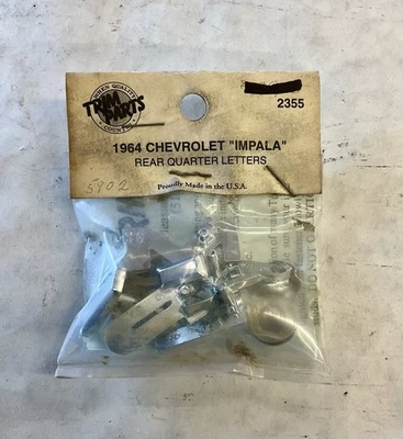 Chevrolet Impala 1964 cuarto trasero letras molduras piezas nuevo C14 Foto 1 de 2