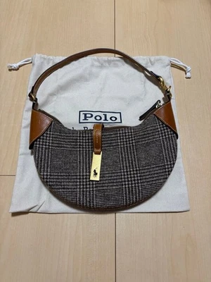 Mini Bolso de Hombro Polo Ralph Lauren ID a Cuadros Cuero Marrón Patrón a Cuadros Foto 1 de 4