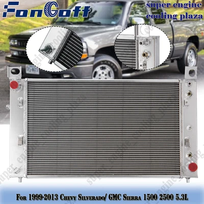 4-Row Aluminum Radiator For Chevy Silverado/GMC Sierra 1500 2500 5.3L 1999-2013. - Image 1 of 4