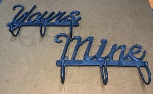 Letreros montados en la pared para mina de hierro fundido y los tuyos con 3 ganchos cada uno. Para abrigo o sombreros - Imagen 1 de 9