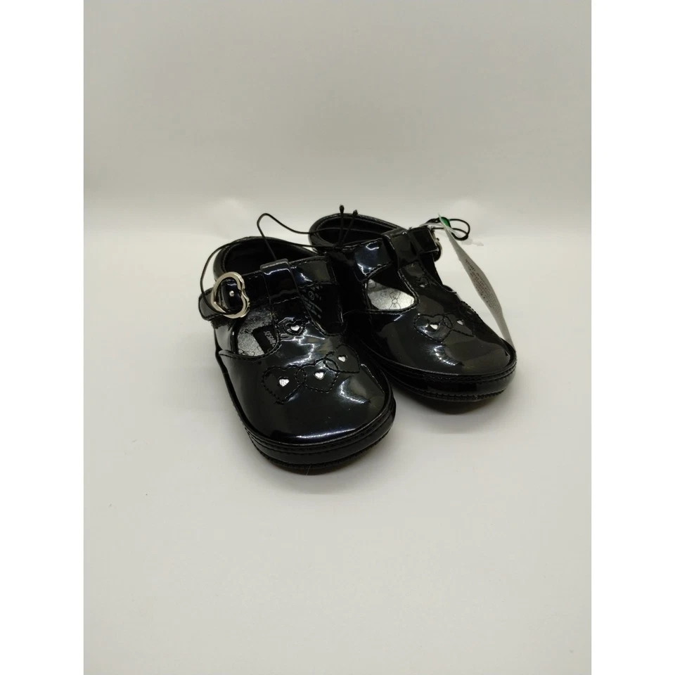 Zapatos de bebé vintage de cuero negro Sesame Street talla 2 - Zapatos para muñeca de 4,5" de largo Foto 1 de 4