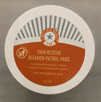 FIRST AID BEAUTY Skin Rescue-Blemish Patrol Pads Safe For Sensitive Skin  SEALED - Image 1 of 2