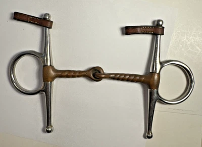 5 «Korsteel меди Snaffle одиночный соединения гладкий пробковый винт полная щека w/держатели - Изображение 1 из 4