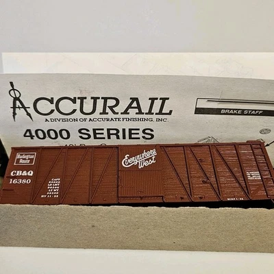 Accurail HO C.B.& Q  Burlington 40' O.B. Box Car Kit 4214  - Image 1 of 4