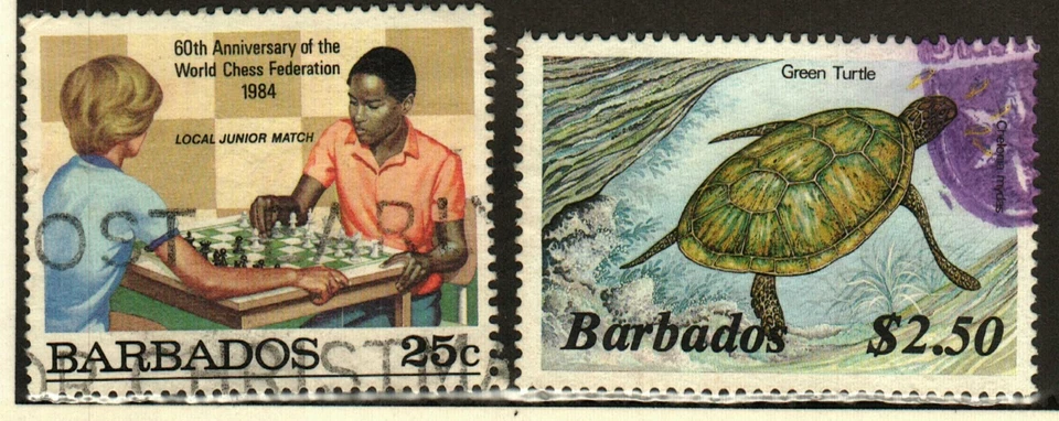 Barbados #632,  657 used  turtle - Image 1 of 1