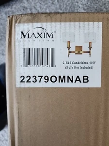 Maxim 22379OMNAB Fairmont 13" 2-Light Wall Sconce in Natural Aged Brass - Picture 1 of 7