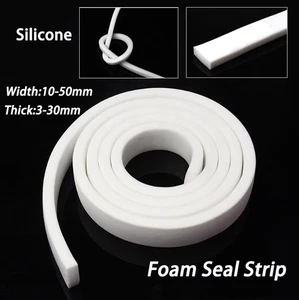Silikon Schaum Dichtungsband Gummiprofil Hochtemperaturbeständig Dicke 3-30mm - Picture 1 of 11