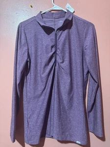 Eddie Bauer Damen Pullover M Medium Lila Activewear Kragen Viertelreißverschluss - Bild 1 von 8